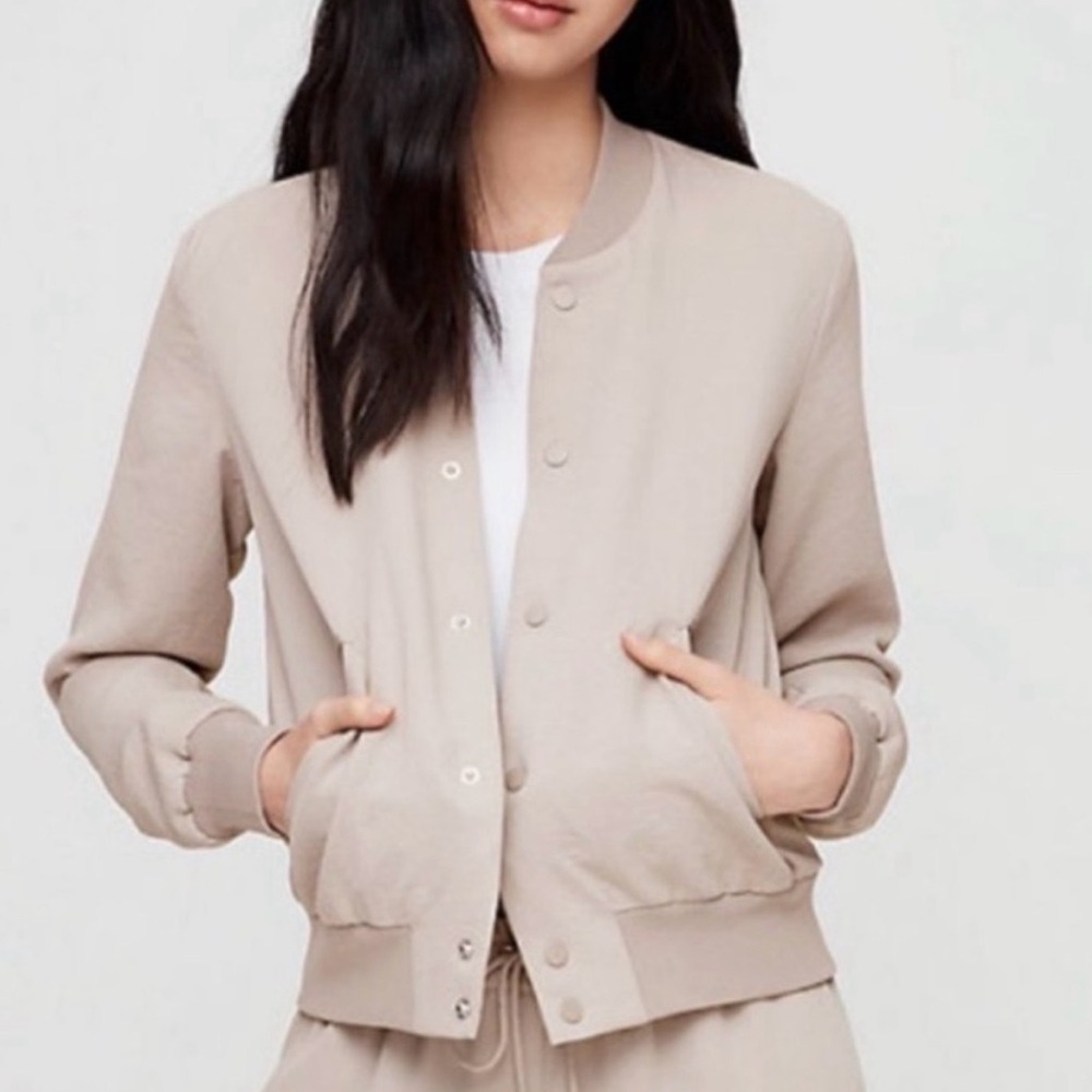 Women's Beige Bomber Jacket